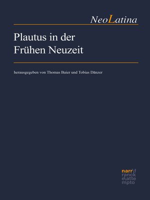 cover image of Plautus in der Frühen Neuzeit
